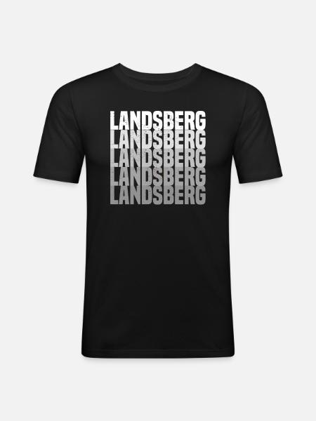 Landsberg - Männer Slim Fit T-Shirt - Schwarz