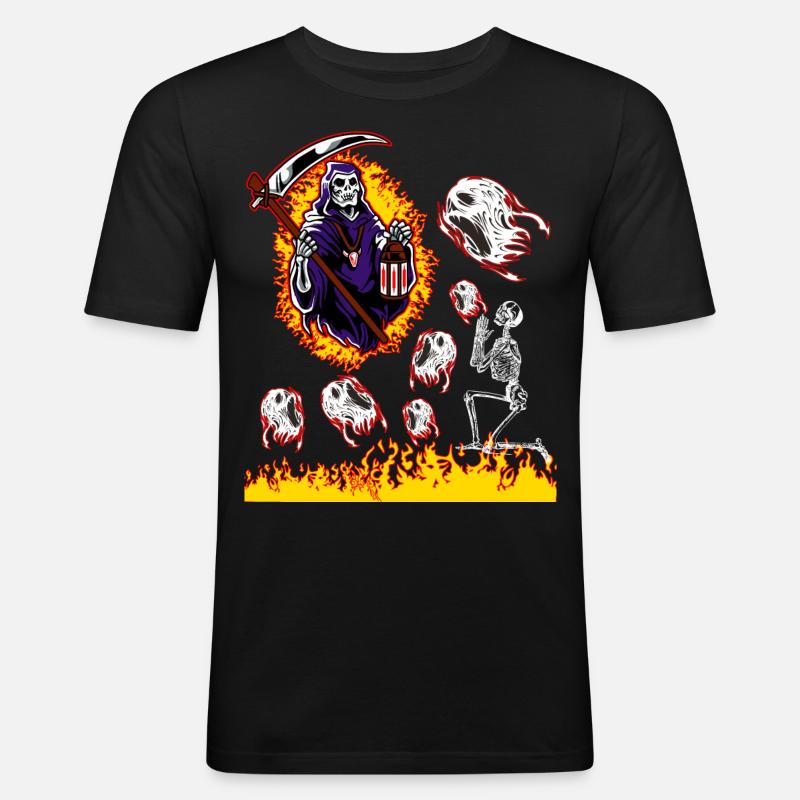 Mäher - Männer Slim Fit T-Shirt - Schwarz
