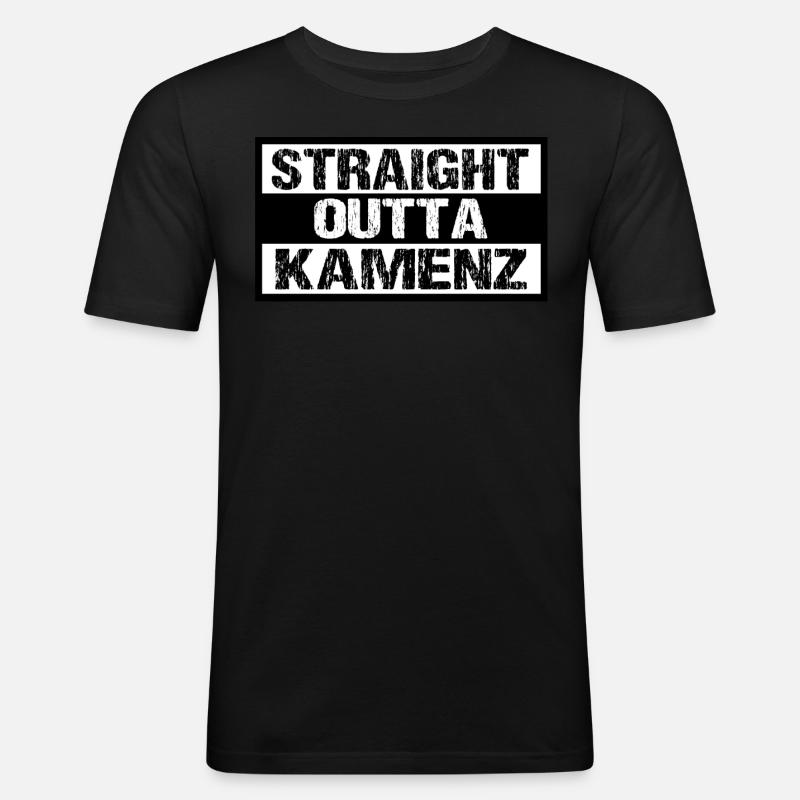 Kamenz - Männer Slim Fit T-Shirt - Schwarz