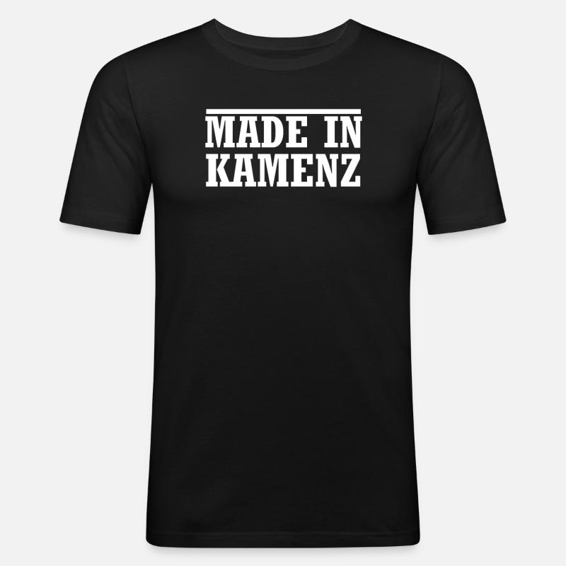 Kamenz - Männer Slim Fit T-Shirt - Schwarz