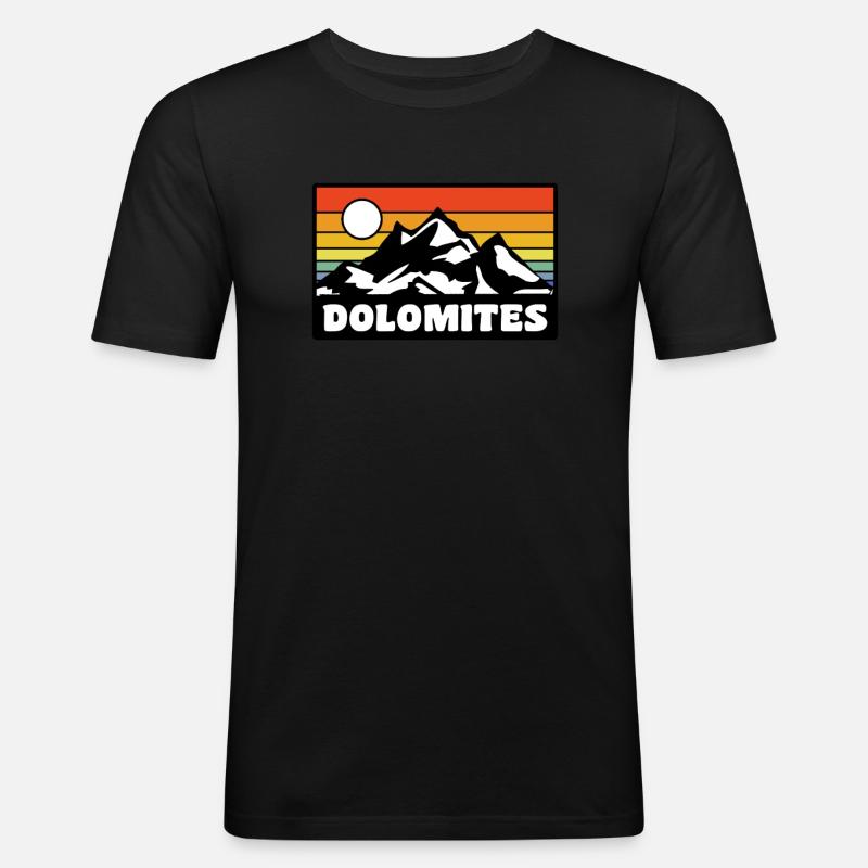 Dolomites - Männer Slim Fit T-Shirt - Schwarz