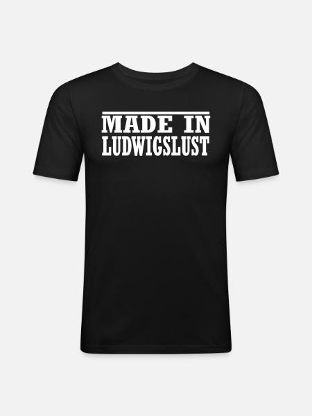 Ludwigslust - Männer Slim Fit T-Shirt - Schwarz