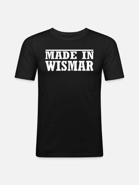 Wismar - Männer Slim Fit T-Shirt - Schwarz