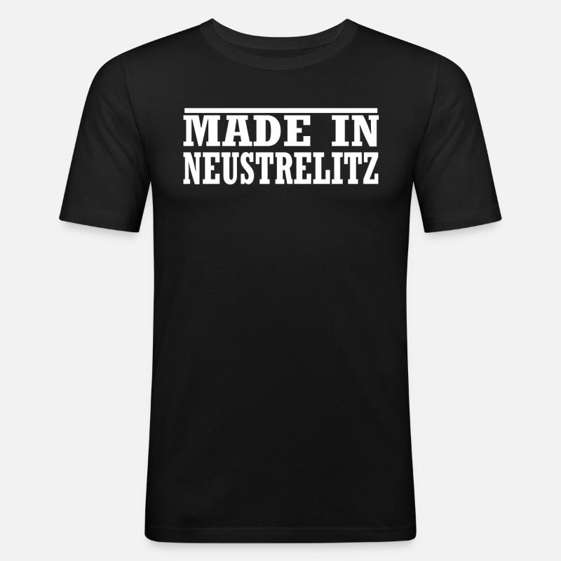 Neustrelitz - Männer Slim Fit T-Shirt - Schwarz