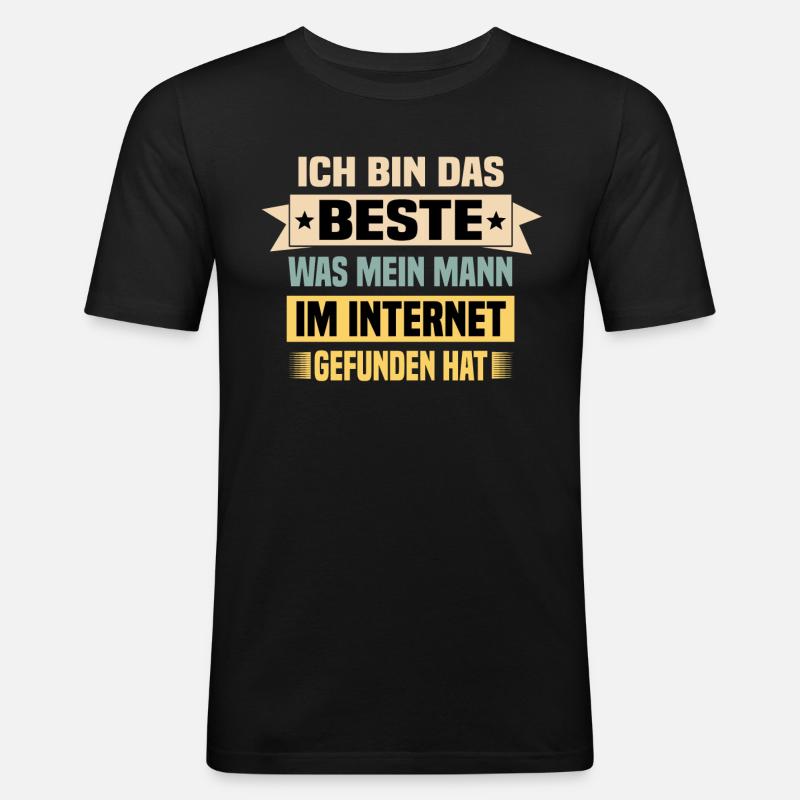 Spruch Ehe Mann - Männer Slim Fit T-Shirt - Schwarz