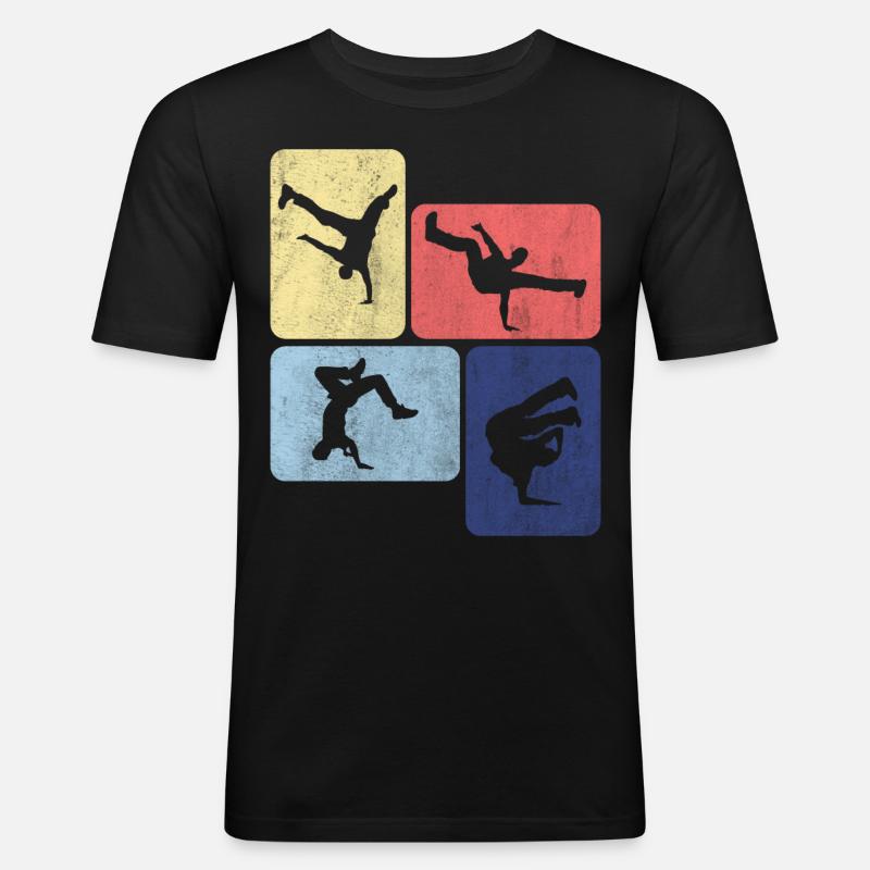 Breakdance Rétro Breakdancer Danse - T-shirt près du corps Homme - noir