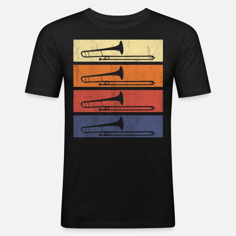 Trompete Blasmusik - Männer Slim Fit T-Shirt - Schwarz