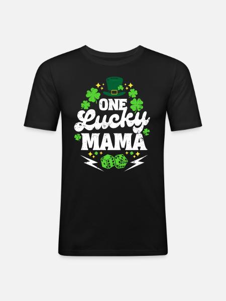 Saint Patrick One lucky mama - Men's Slim Fit T-Shirt - black