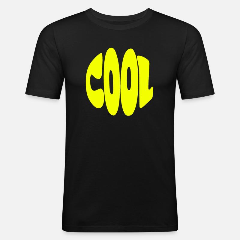 cool gelb comic - Männer Slim Fit T-Shirt - Schwarz