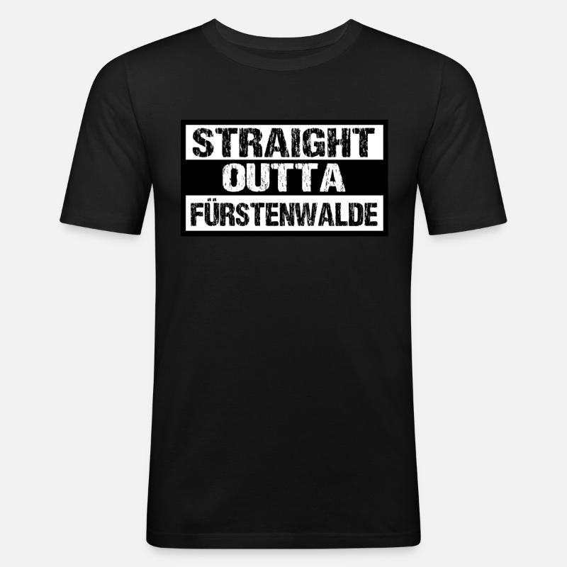 Fürstenwalde Spree - Männer Slim Fit T-Shirt - Schwarz
