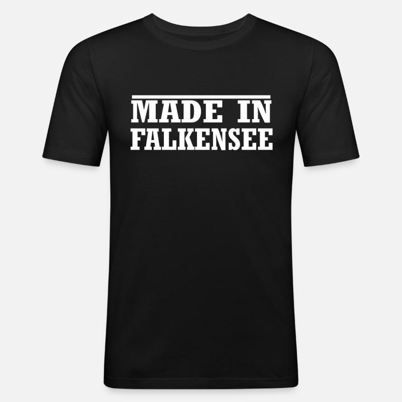 Falkensee - Männer Slim Fit T-Shirt - Schwarz