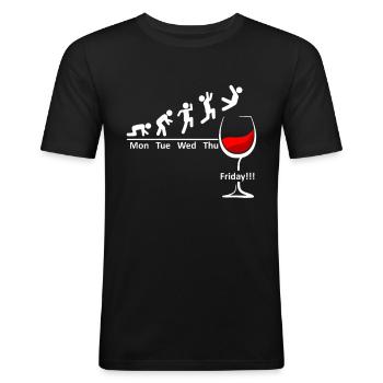 Wein Woche Endlich Freitag Wochenende - Rotwein - Männer Slim Fit T-Shirt - Schwarz - Vorne - Nik (191cm)