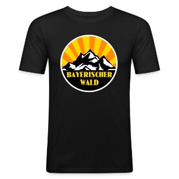 Bayrischer Wald - Männer Slim Fit T-Shirt - Schwarz - Vorne - Nik (191cm)