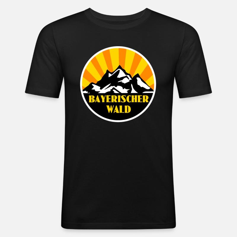 Bayrischer Wald - Männer Slim Fit T-Shirt - Schwarz