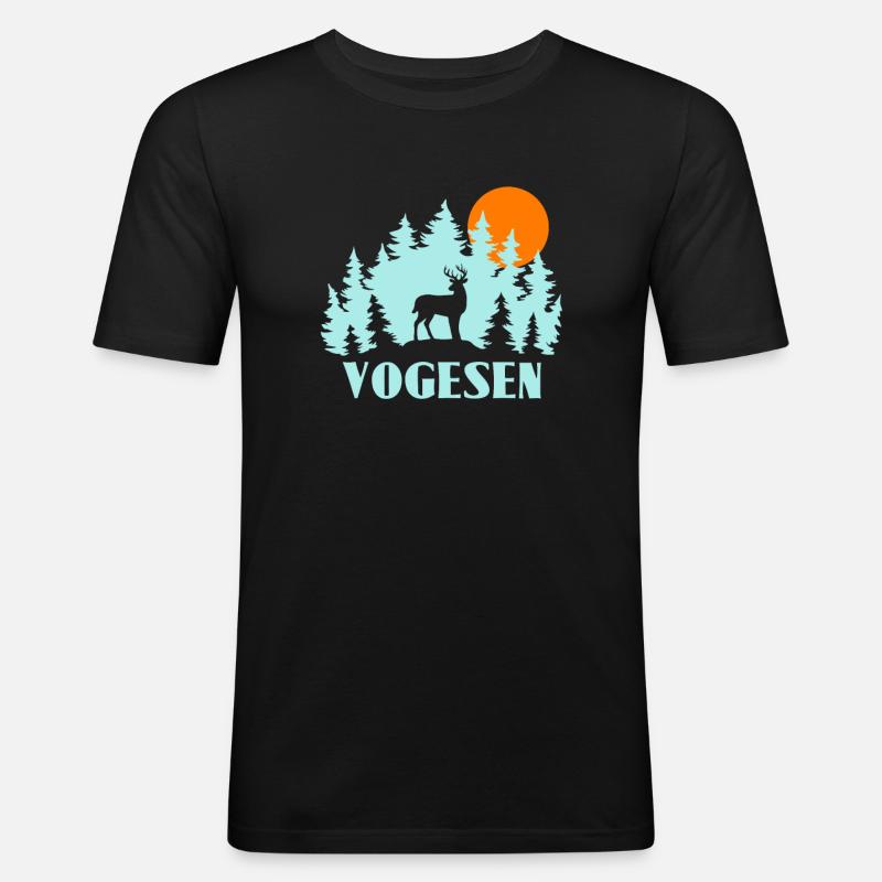Vogesen - Männer Slim Fit T-Shirt - Schwarz