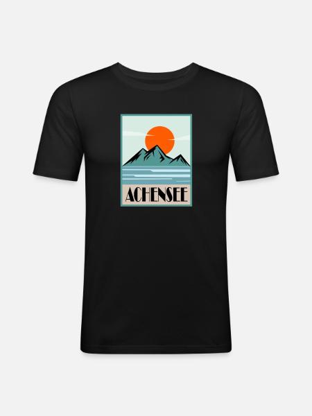 Achensee - Männer Slim Fit T-Shirt - Schwarz