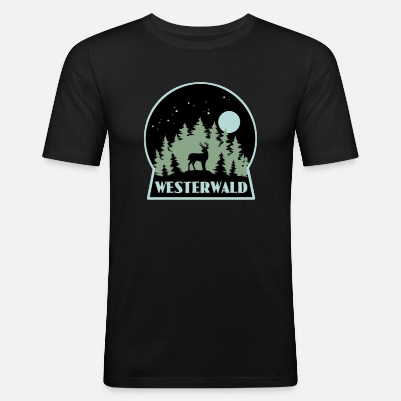Westerwald - Männer Slim Fit T-Shirt - Schwarz