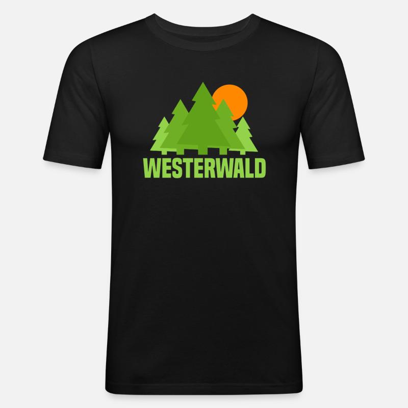 Westerwald - Männer Slim Fit T-Shirt - Schwarz