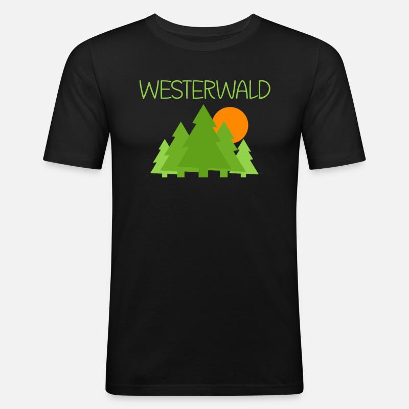 Westerwald - Männer Slim Fit T-Shirt - Schwarz