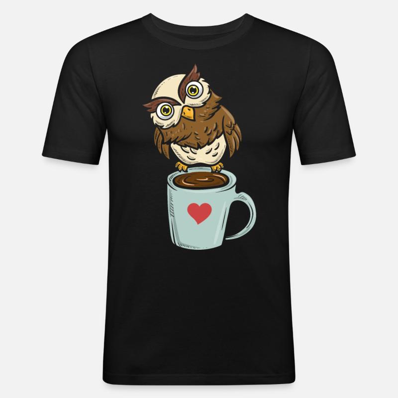 Caffeinated Night Bird Caffeine - Men's Slim Fit T-Shirt - black