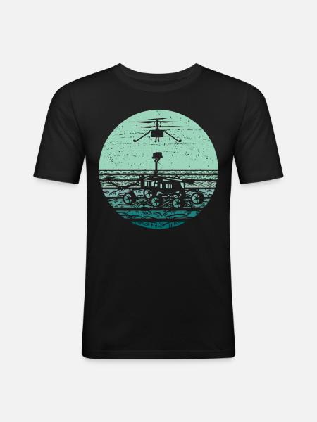 Planet Stars Moon Galaxy - Men's Slim Fit T-Shirt - black
