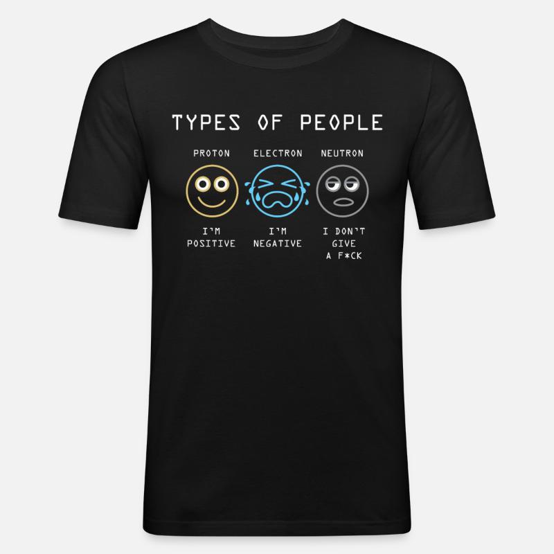 Elektron Neutron Physiker - Männer Slim Fit T-Shirt - Schwarz