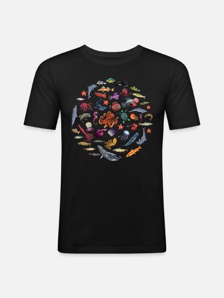 Fish Season Marine Biologist - Men's Slim Fit T-Shirt - black