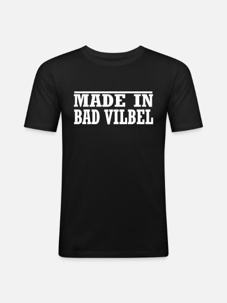 Bad Vilbel - Männer Slim Fit T-Shirt - Schwarz