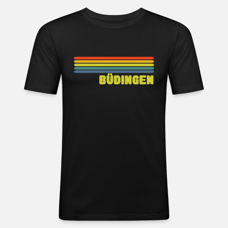 Büdingen - Männer Slim Fit T-Shirt - Schwarz
