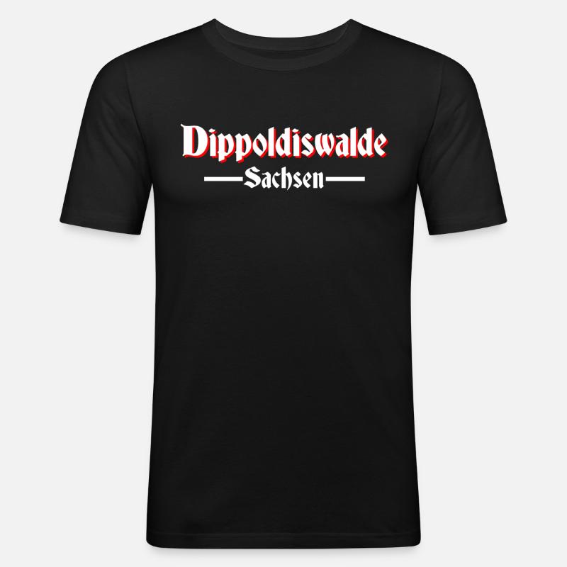 Dippoldiswalde - Männer Slim Fit T-Shirt - Schwarz