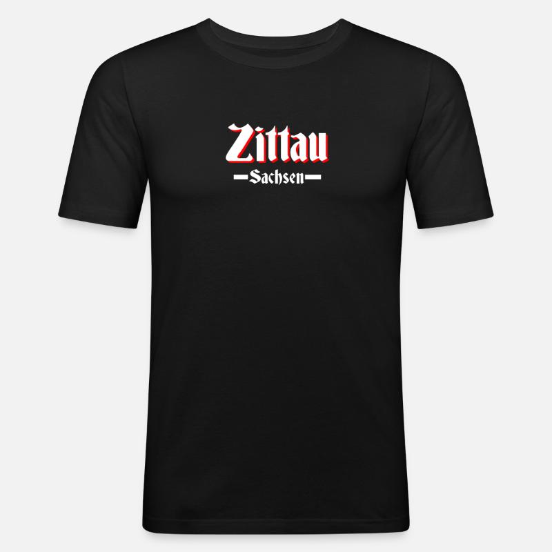 Zittau - Männer Slim Fit T-Shirt - Schwarz
