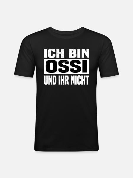 ossi und ihr nicht - Männer Slim Fit T-Shirt - Schwarz