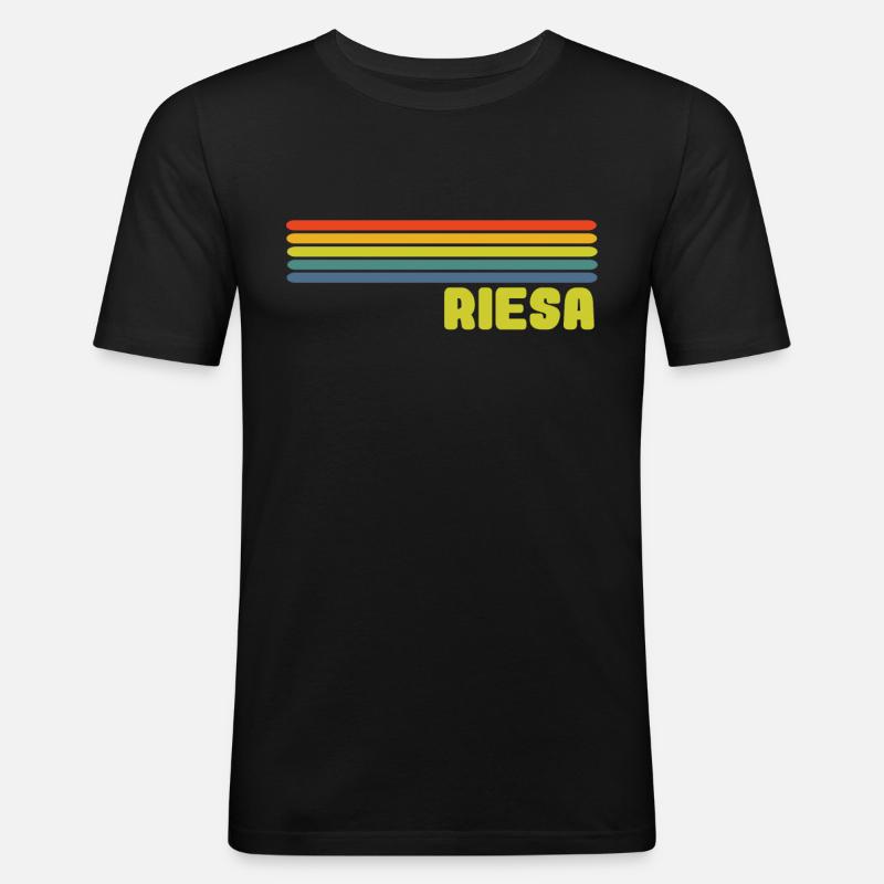 Riesa - Männer Slim Fit T-Shirt - Schwarz