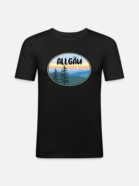 Allgäu - Männer Slim Fit T-Shirt - Schwarz