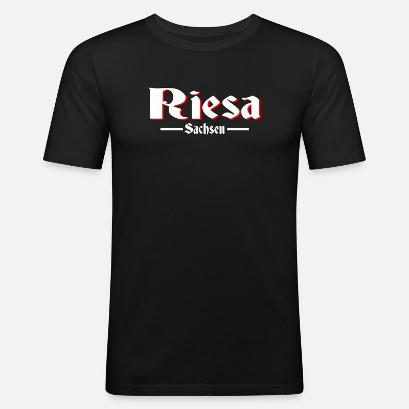 Riesa - Männer Slim Fit T-Shirt - Schwarz