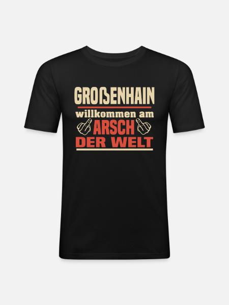 Großenhain - Männer Slim Fit T-Shirt - Schwarz