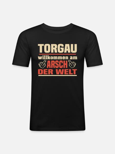 Torgau - Männer Slim Fit T-Shirt - Schwarz