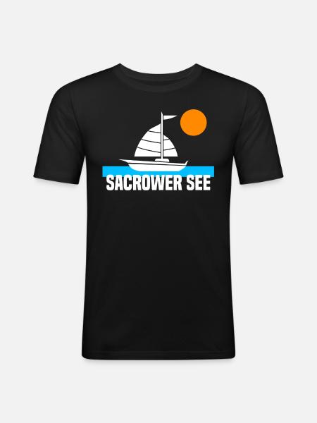 Sacrower See - Männer Slim Fit T-Shirt - Schwarz