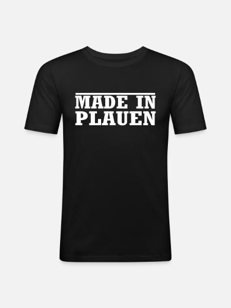 Plauen - Männer Slim Fit T-Shirt - Schwarz