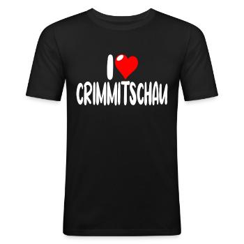 Crimmitschau - Männer Slim Fit T-Shirt - Schwarz - Vorne - Nik (191cm)