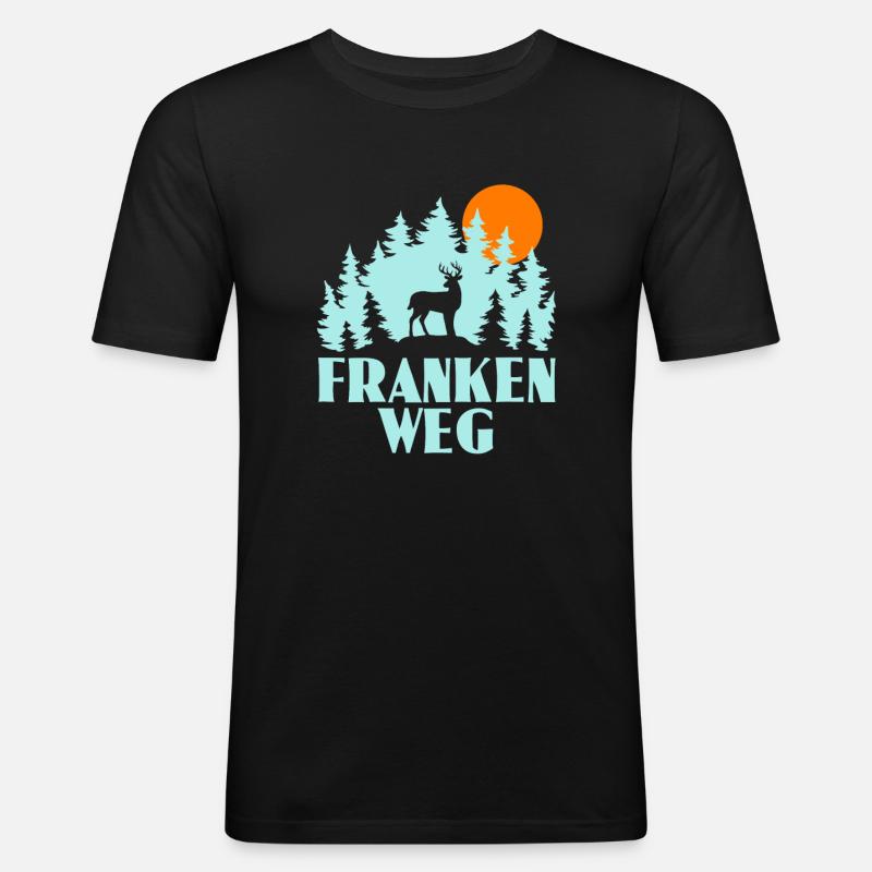 Frankenweg - Männer Slim Fit T-Shirt - Schwarz