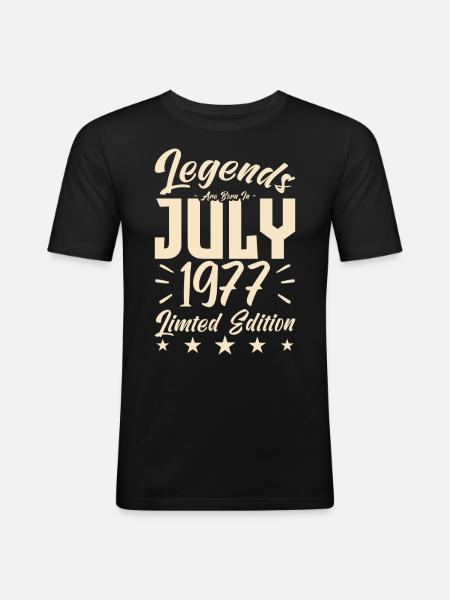 1977 birth. Birthday gift. - Men's Slim Fit T-Shirt - black