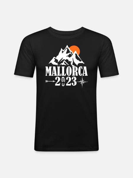 Mallorca 2023 - Männer Slim Fit T-Shirt - Schwarz