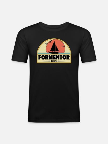 Formentor - Männer Slim Fit T-Shirt - Schwarz