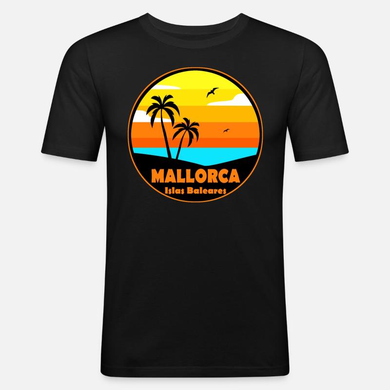 Mallorca - Männer Slim Fit T-Shirt - Schwarz