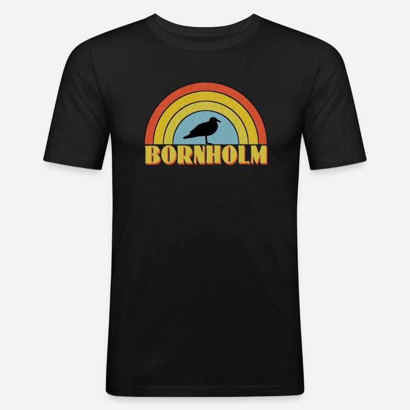 Bornholm - Männer Slim Fit T-Shirt - Schwarz