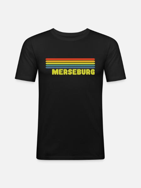 Merseburg - Männer Slim Fit T-Shirt - Schwarz
