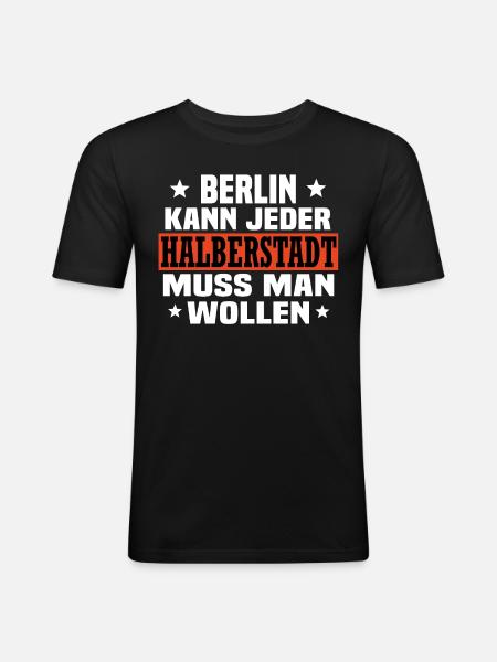 Halberstadt - Männer Slim Fit T-Shirt - Schwarz