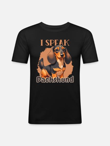 I speak Dachshund - Men's Slim Fit T-Shirt - black
