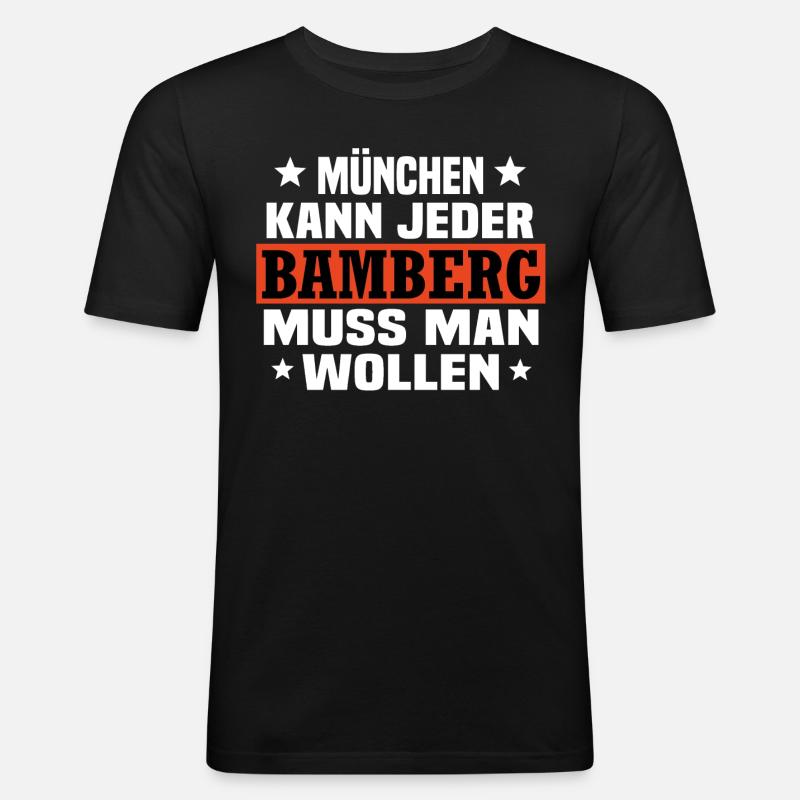 Bamberg - Männer Slim Fit T-Shirt - Schwarz